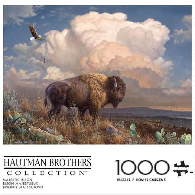 Buffalo Games - Hautman Brothers - Majestic Bison - 1000 Piece Jigsaw Puzzle for Adults Challenging Puzzle Perfect for Game Nights - Finished Puzzle Size is 26.75 x 19.75