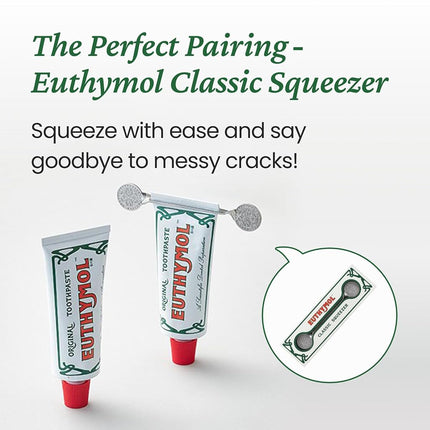 EUTHYMOL Original Toothpaste (3.7fl oz, Pack of 5) - Fluoride-Free Toothpaste for Sensitive Teeth & Gum. Bad Breath, Cavity Prevention, 12-Hour Long Lasting Freshness with Wintergreen.