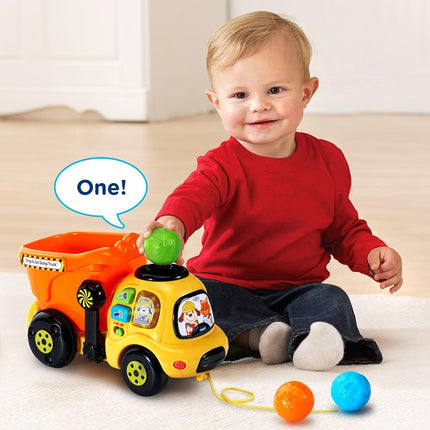 VTech Brand Drop and Go Dump Truck - Cartoon Theme for Kid, Aids in Hand-Eye Coordination & Motor Skill Development - Online Exclusive, 1.3 pounds