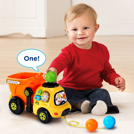 Camión Volquete VTech Brand Drop and Go - Tema de Dibujos Animados para Niños, Ayuda en la Coordinación Ojo-Mano y el Desarrollo de Habilidades Motoras - Exclusivo Online, 1.3 libras