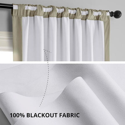 HPD Half Price Drapes Signature Velvet Thermal Blackout Curtains for Living Room 96 Inch Long (1 Panel) Rod Pocket Insulated Blackout Curtains for Bedroom Window Curtains, 50W x 96L, Cool Beige