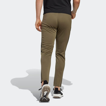 Adidas Mens Train Essentials 3-Stripes Pants, Olive Strata/Black, X-Small