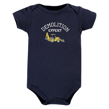 Hudson Baby Baby Cotton Bodysuits, Construction, 0-3 Months
