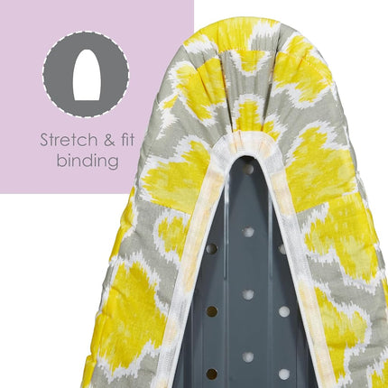 Ironing Board Cover and Pad (Freesia Lattice), 100% Cotton with Ultimate Double Padding by Seymour Home Products; Fits Full Size Board | Stain and Scorch Resistant; Elastic Edge | Laundry Accessories