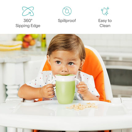 Munchkin Miracle 360 Trainer Cup, Green/Blue, 7 Ounce, 2 Count * Waterproof Labels Included to Personalise Your Little One's Cup*
