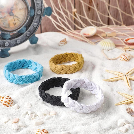 World End Imports White Cotton Sailor Knot Bracelet (Medium)