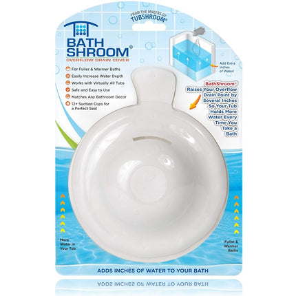 BathShroom Bathtub Overflow Drain Cover - Bath Tub Overflow Cover, Bathroom Spa Accessories, Adds Inches of Water for Deeper & Warmer Bath
