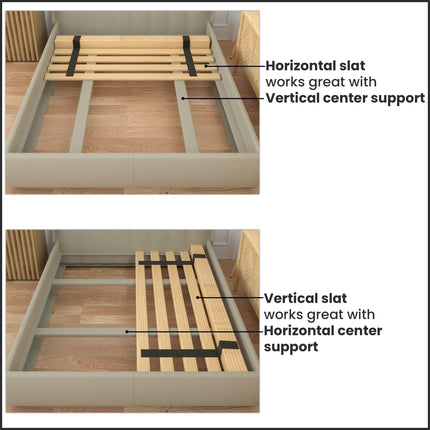 Greaton, 0.68-Inch Vertical Wooden Bunkie Board/Bed Slats, King, Beige