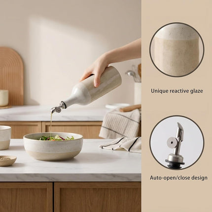 Dneuoir Olive Oil Dispenser Bottle for Kitchen, 23 Oz Ceramic Oil Dispenser