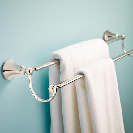 Moen YB5222CH Wynford Double Towel Bar, Chrome