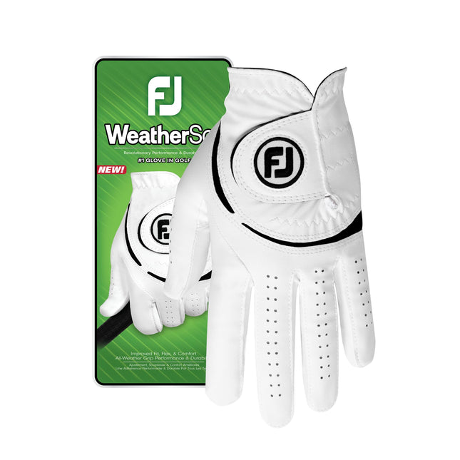 FootJoy WeatherSof Men's Golf Glove, White, Size L