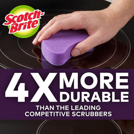 Scotch-Brite Scratch-Free Glass Cooktop Pads, Chemical-Free Cleaning, 2 Cleaning Pads