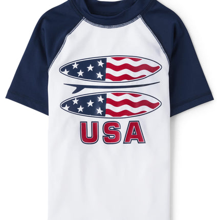 The Children's Place Boys' Short Sleeve Rashguard,