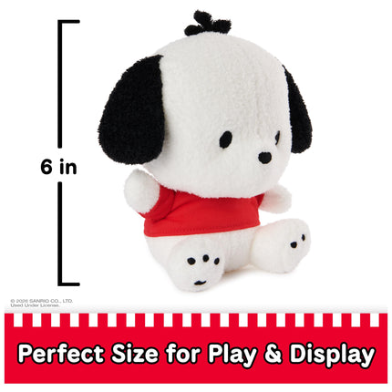GUND Sanrio Pochacco Plush, Puppy Stuffed Animal for Ages 1 and Up, White/Red, 6�