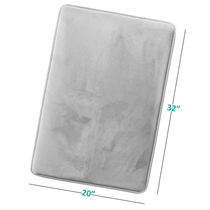 Tapis de bain Clara Clark, tapis de bain ultra doux et moelleux, antidérapant, en velours à mémoire de forme, 50 x 80 cm, argent uni