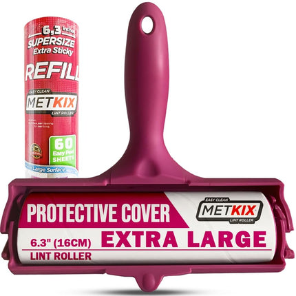 Metkix Extra Large Lint Roller 6.3" (16cm) with Re