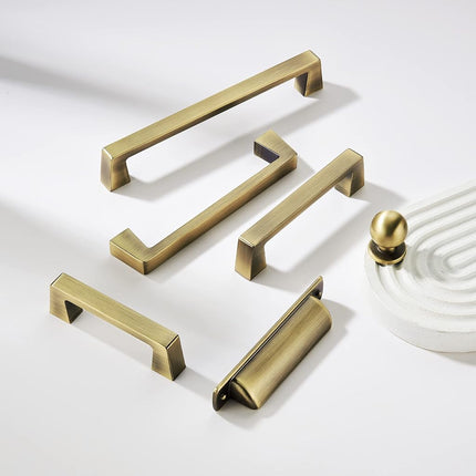 khtumeware 10 Pack 5" Drawer Pulls Brushed Antique Brass Cabinet Cup Pulls Kitchen Hardware Cabinet Handles Drawer Handles Knobs 5 inch Hole Center
