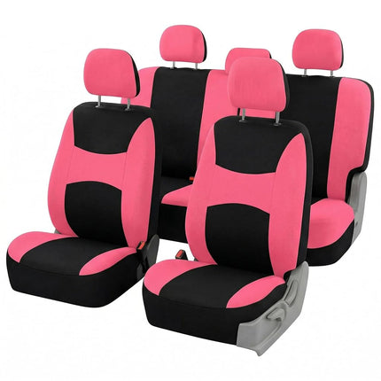 FH Group Automotive Seat Covers Pink Universal Fit Bucket and Bench Cover fits most Cars, SUVs, and Trucks (Full Set Airbag Compatible with Split Bench) FB030PINK115