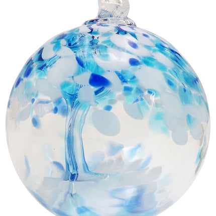 Dale Tiffany Hand Blown Glass, 6" Diameter Aqua, Tree of Life Collection, Witch Globe Hanging Garden Indoor/Outdoor Decorative Ornament Gazing Ball