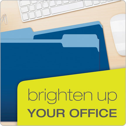 Pendaflex Two-Tone Color File Folders, Letter Size, 1/3 Cut, Navy, 100 Per Box (152 1/3 NAV)
