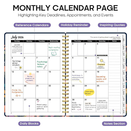 Taja Planner 2026-2027, Jul 2026-Jun 2027 Monthly & Weekly Calendar Planner
