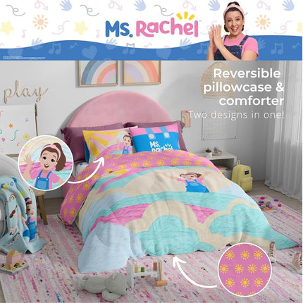 Franco Ms. Rachel Educational Adventures Kids Bedding Super Soft Microfiber Comforter and Sheet Set, 5 Piece Full Size, (Officially Licensed Product)