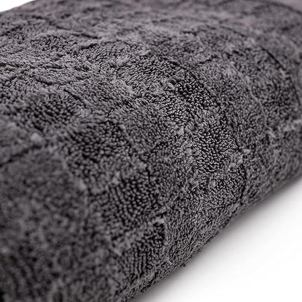 The Rag Company - The Gauntlet Drying Towel - 70/30 Blend Korean Microfiber, Designed to Dry Vehicles Faster Without Scratching Paint or Glass, 900gsm, 15in x 24in, Ice Grey/Grey, 2 Pack