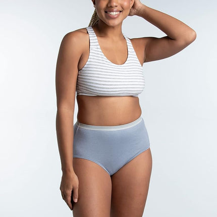 Fruit of the Loom Women's Plus Size Comfort Covered Cotton Assorted Briefs, 6 Pack Underwear, 16 (Pack of 6)
