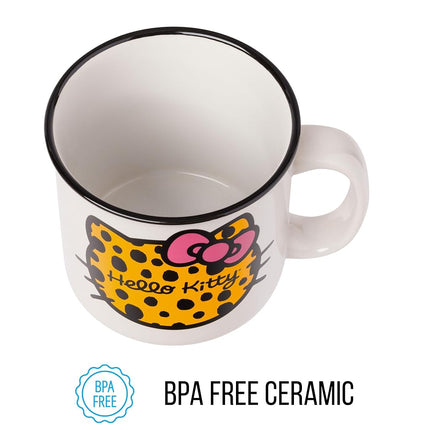 Silver Buffalo Hello Kitty Cheetah Head 20oz Ceramic Camper Mug