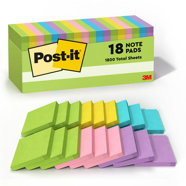 Post-it Notes, 3x3 in, 18 Pads, America's #1 Favor