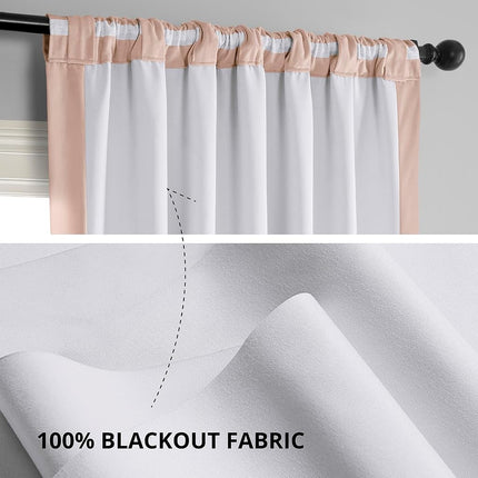 HPD Half Price Drapes Signature Velvet Thermal Blackout Curtains for Living Room 120 Inch Long (1 Panel) Rod Pocket Insulated Blackout Curtains for Bedroom Window Curtains, 50W x 120L, Rosey Dawn