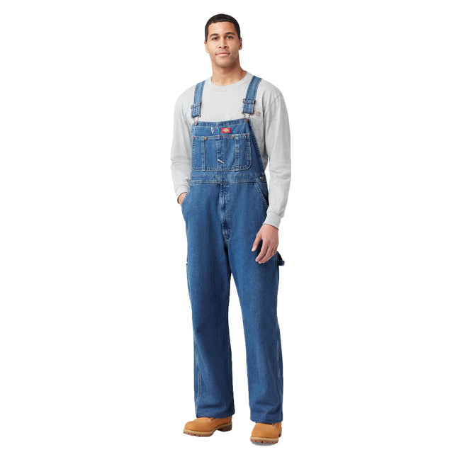 Dickies Men's Denim Bib Overall, Stone Washed Indi