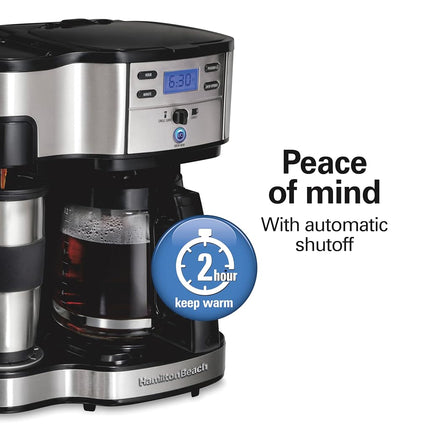 Hamilton Beach COOLAPA Way Brewer Coffee Maker, Single-Serve and 12-Cup Pot, Stainless Steel (49980A), Carafe