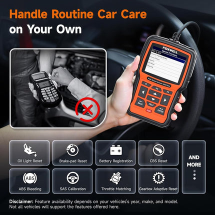 FOXWELL NT510 Automotive OBD2 Scanners Code Reader for BMW Full System Car Diagnostic Scan Tool with Car Engine, Transmission, SRS, ABS, EPB, Oil Reset, DPF, SAS and Battery Registration