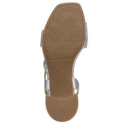 LifeStride Women's Joy Strappy Sandal Heeled, Silver, 7 Wide