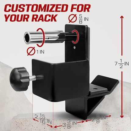 Yes4All Power Rack Attachment – J-Hook Barbell Fit 2x2 or J-Hook Barbell Fit 3x3 in Square Tube
