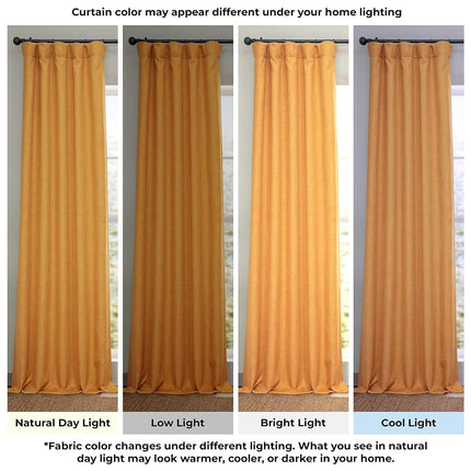HPD Half Price Drapes Faux Darkening Curtains-84 Inches Long Extra Wide Luxury Curtains for Bedroom & Living Room (1 Panel), 100W X 84L, Dandelion Gold, Linen, 100" W x 84" L (Pack of 1)