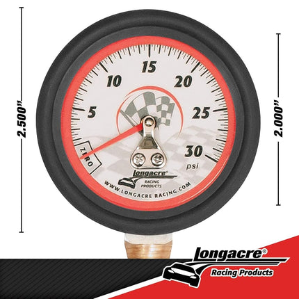 Manomètre de pneu LONGACRE 52024 0-30 PSI 2 pouces GID
