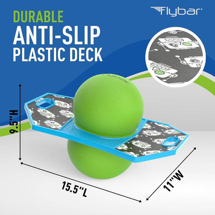 Flybar Pogo Trick Ball for Kids – Balance Bounce Board with Anti-Slip Deck – Pump Included - Indoor & Outdoor Toys for Boys and Girls Fun Way to Reduce Screen Time Supports up to 160 lbs – Ages 6+