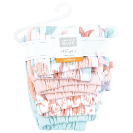 Hudson Baby Unisex Baby Shorts Bottoms 4-Pack, Sea Shells, 5T