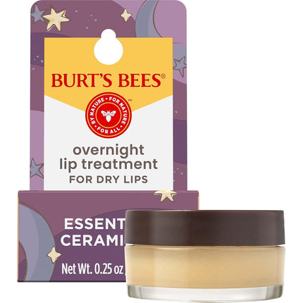 Burts Bees Overnight Intensive Lip Treatment for Women 0.25 oz Lip Treatment, Yellow, Brown, Purple, (Pack of 1)