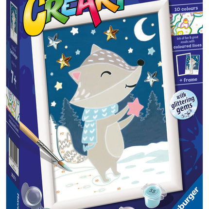 Ravensburger CreArt Cute Badger Paint By Numbers Kits for Children & Adults Ages 7 Years Up - Kids Craft Set