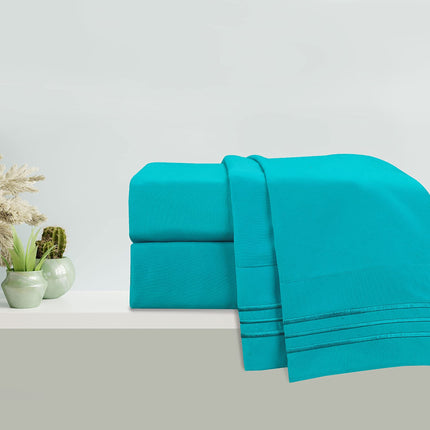 Elegant Comfort Luxurious Microfiber GIFT BOX 4-Piece Bedding Sheet Set, Breathable, Soft 1500 Premium Hotel Quality, Deep Pocket and Easy Fit, Cali King, Turquoise