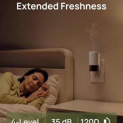 Senseflow Plug-in Air Freshener for Home, Waterless Essential Oil Diffuser for Bedroom and Bathroom, Non-Toxic Formula for Pets and Nursery, 120 Days Runtime, Refillable - Neroli