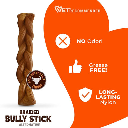 Nylabone Power Chew Extreme Chewing Power Chew Alternative Braided Bully Braid Stick Alternative Bully Stick Giant