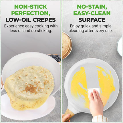 NutriChef Crepe Maker, 24cm Nonstick Pan, Induction Cookware