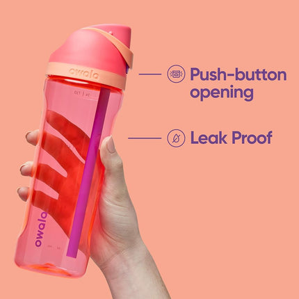 Owala FreeSip Tritan Popper Bottle with Built-in Straw 735ml - Shy Marshmallow 735ml