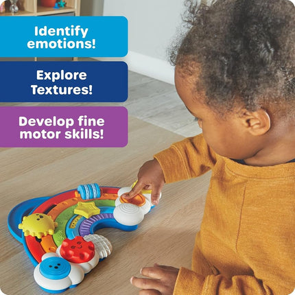 Learning Resources Rainbow Busy Board, Ages 18 Months+, Toddler Sensory Toy, Fine Motor Skills & Emotional Awareness, Travel-Friendly Play Board, Gifts for Kids