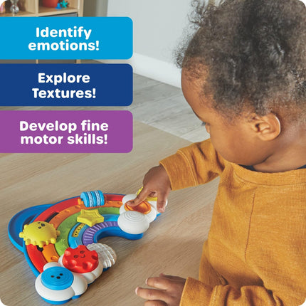 Learning Resources Rainbow Busy Board, Ages 18 Months+, Toddler Sensory Toy, Fine Motor Skills & Emotional Awareness, Travel-Friendly Play Board, Gifts for Kids