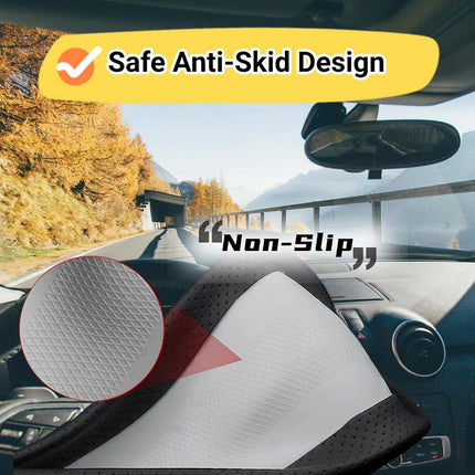 BllXESD Steering Wheel Cover Compatible for Toyota RAV4 2001-2023, Breathable Premium Leather Car Steering Wheel Cover, Anti-Slip Design, B-Style FXP-RC-FXCX-001